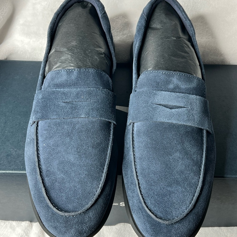 Men's WOLF & SHEPHERD Blue Suede Loafers